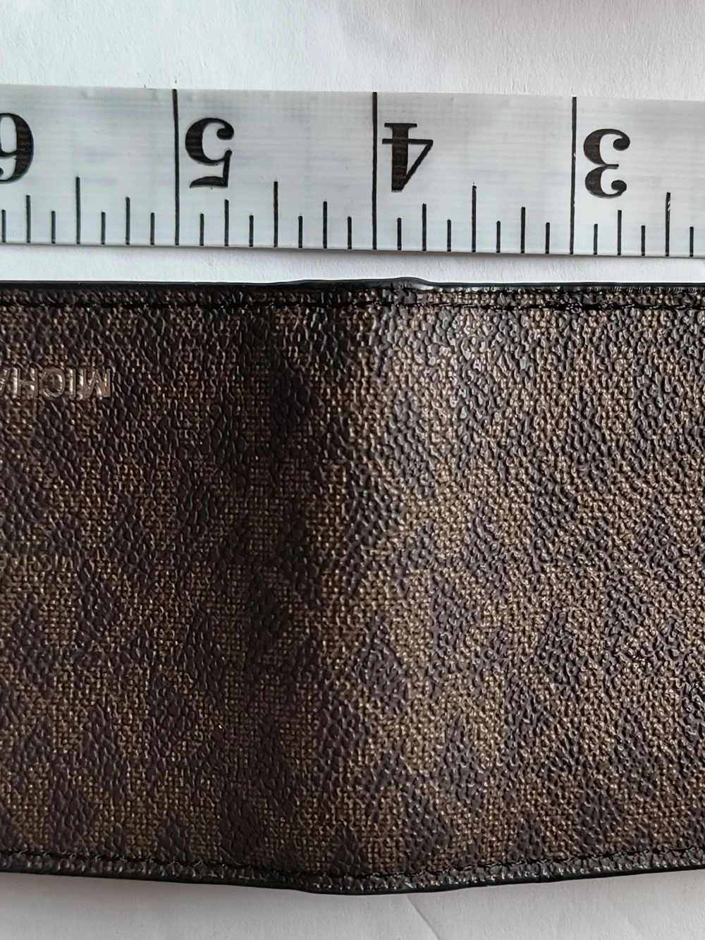 Michael Kors Brown Logo-Textured Leather Card Holder